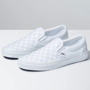 NWOT White Checkered Vans